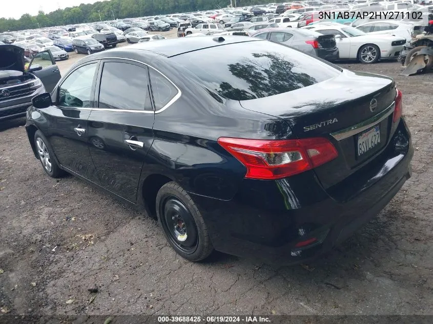 2017 Nissan Sentra Sv VIN: 3N1AB7AP2HY271102 Lot: 39688425