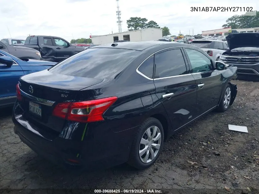 2017 Nissan Sentra Sv VIN: 3N1AB7AP2HY271102 Lot: 39688425