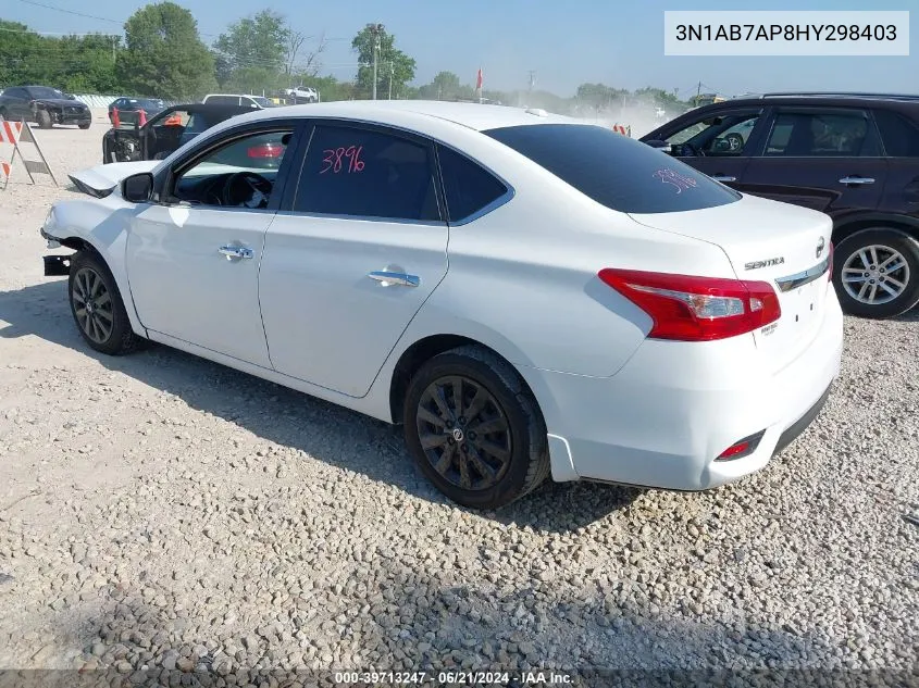 2017 Nissan Sentra Sv VIN: 3N1AB7AP8HY298403 Lot: 39713247