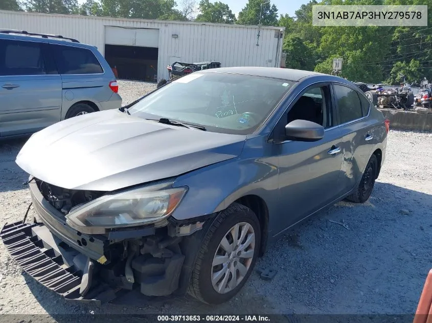 2017 Nissan Sentra Sv VIN: 3N1AB7AP3HY279578 Lot: 39713653