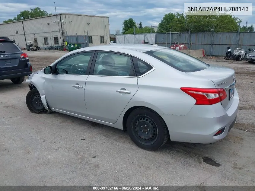 3N1AB7AP4HL708143 2017 Nissan Sentra Sv