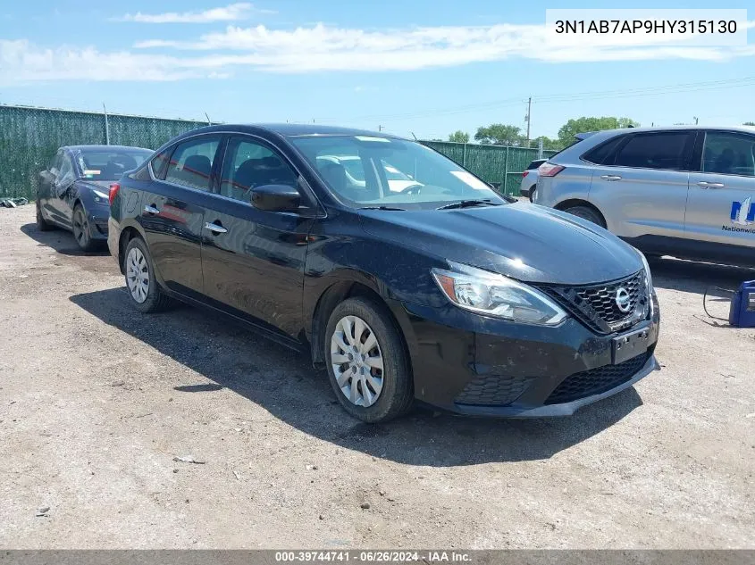 3N1AB7AP9HY315130 2017 Nissan Sentra Sv