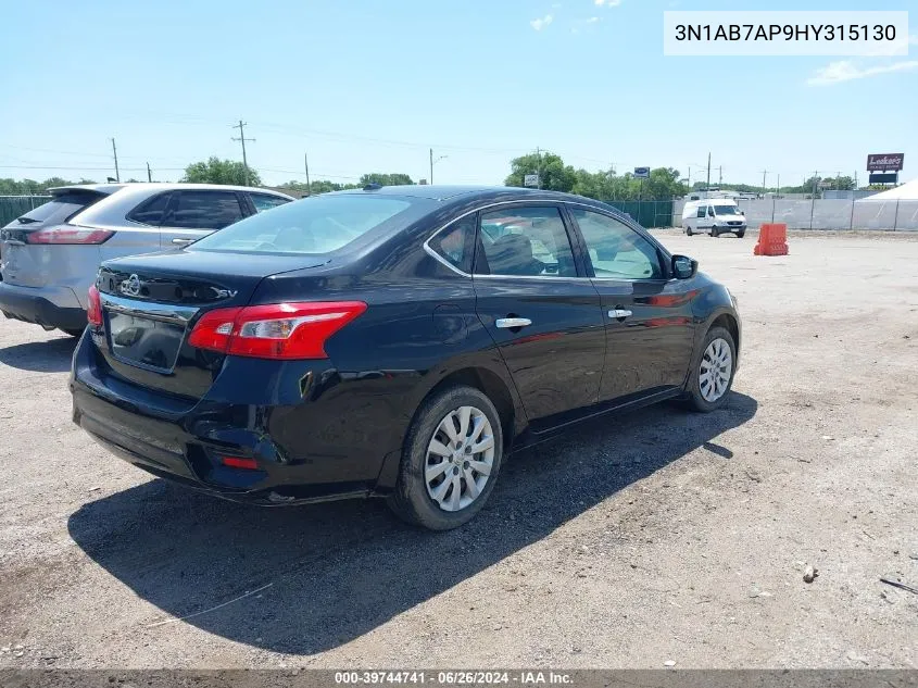 2017 Nissan Sentra Sv VIN: 3N1AB7AP9HY315130 Lot: 39744741