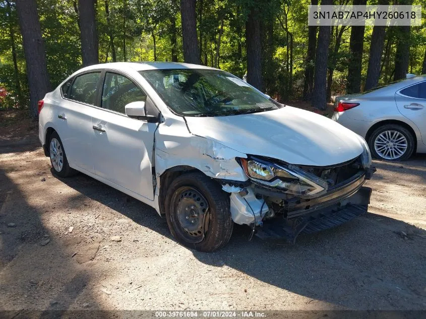 3N1AB7AP4HY260618 2017 Nissan Sentra Sv