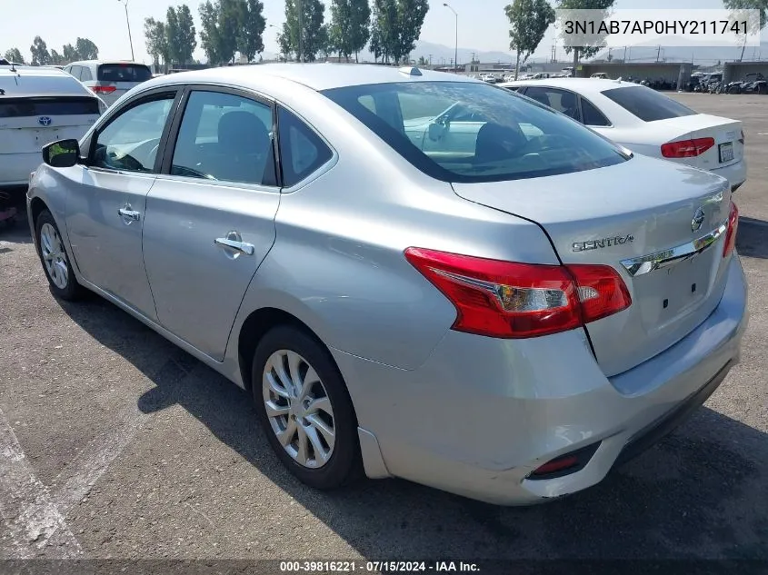 2017 Nissan Sentra Sv VIN: 3N1AB7AP0HY211741 Lot: 39816221