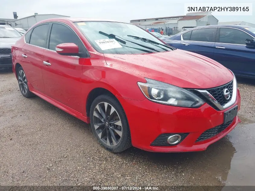 2017 Nissan Sentra Sr VIN: 3N1AB7AP2HY389165 Lot: 39850307