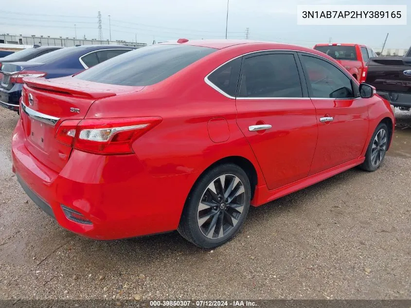 2017 Nissan Sentra Sr VIN: 3N1AB7AP2HY389165 Lot: 39850307