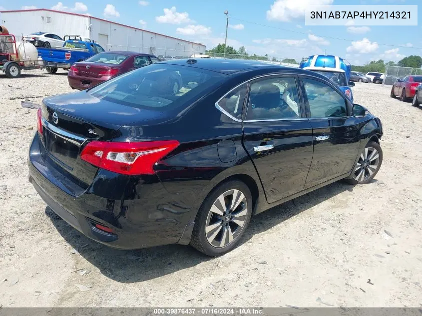 2017 Nissan Sentra Sl VIN: 3N1AB7AP4HY214321 Lot: 39876437