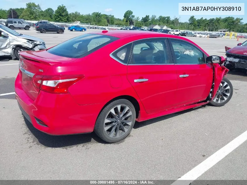 2017 Nissan Sentra Sr VIN: 3N1AB7AP0HY308910 Lot: 39881495