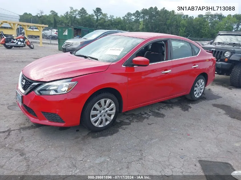 2017 Nissan Sentra Sv VIN: 3N1AB7AP3HL713088 Lot: 39881896