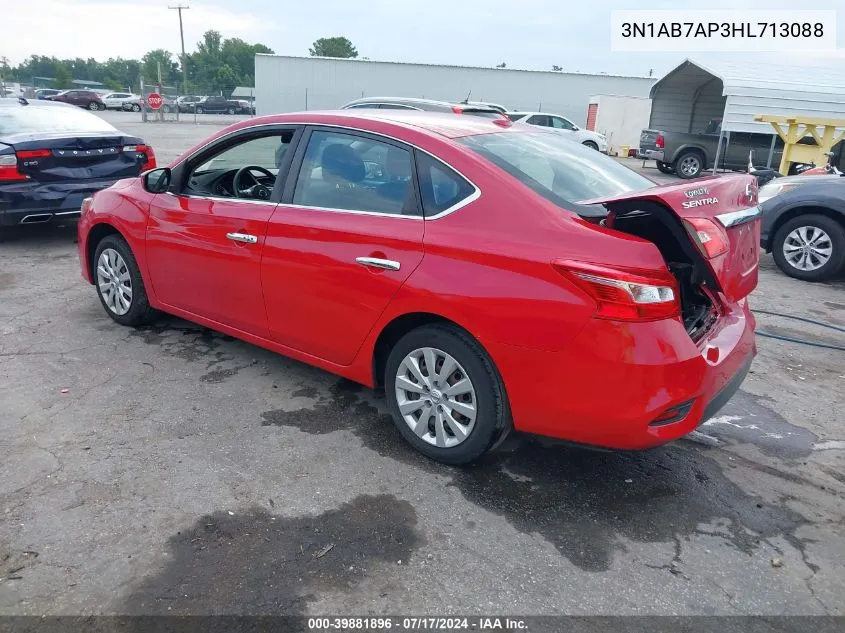 2017 Nissan Sentra Sv VIN: 3N1AB7AP3HL713088 Lot: 39881896