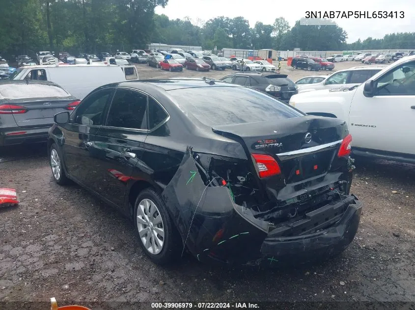 2017 Nissan Sentra Sv VIN: 3N1AB7AP5HL653413 Lot: 39906979