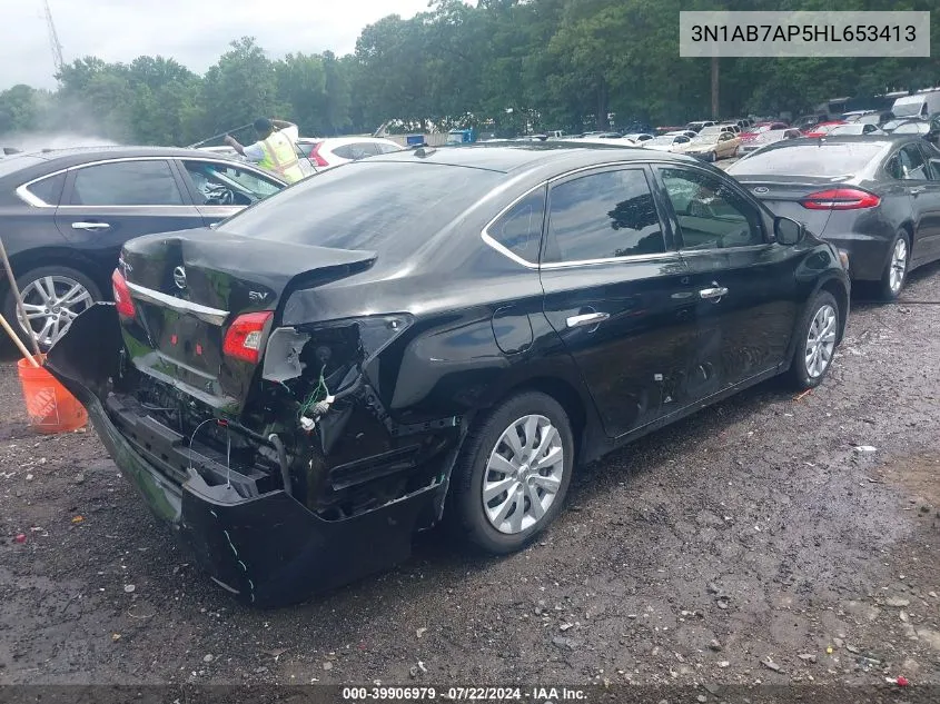 2017 Nissan Sentra Sv VIN: 3N1AB7AP5HL653413 Lot: 39906979