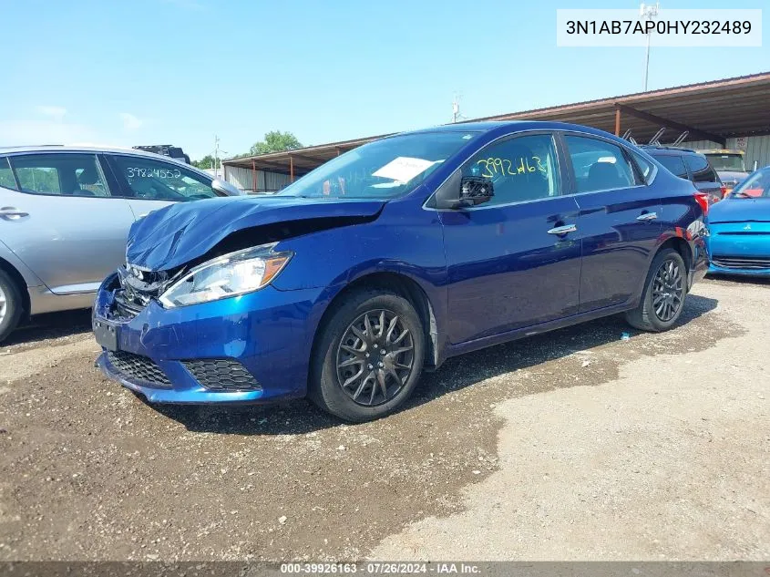 2017 Nissan Sentra Sv VIN: 3N1AB7AP0HY232489 Lot: 39926163