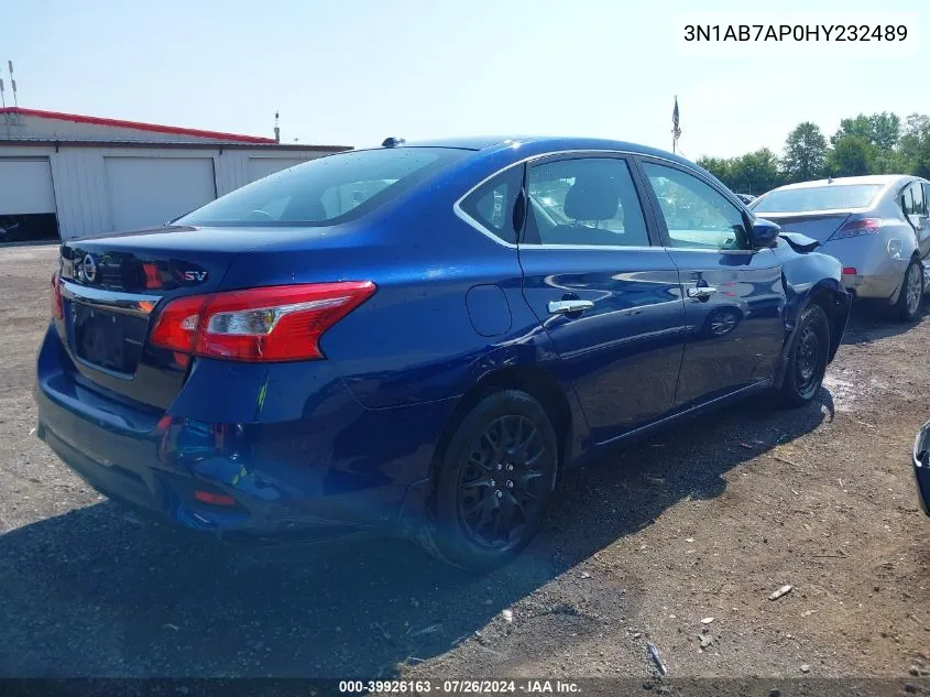 2017 Nissan Sentra Sv VIN: 3N1AB7AP0HY232489 Lot: 39926163