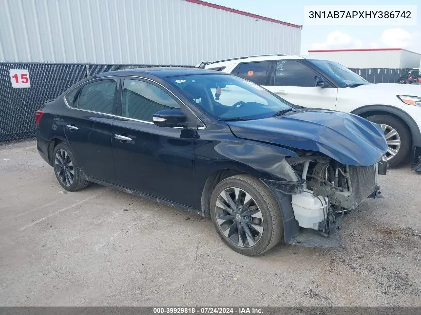 2017 Nissan Sentra Sr VIN: 3N1AB7APXHY386742 Lot: 39929818