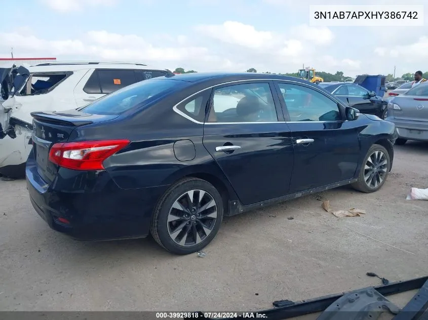 2017 Nissan Sentra Sr VIN: 3N1AB7APXHY386742 Lot: 39929818