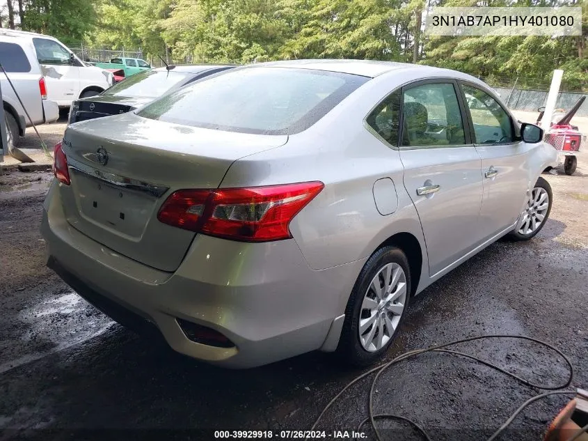 2017 Nissan Sentra S VIN: 3N1AB7AP1HY401080 Lot: 39929918