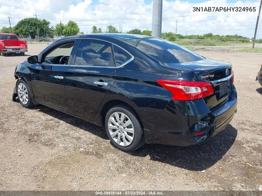 2017 Nissan Sentra S VIN: 3N1AB7AP6HY324965 Lot: 39935144