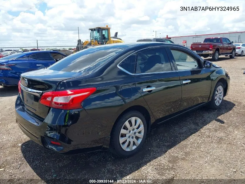 2017 Nissan Sentra S VIN: 3N1AB7AP6HY324965 Lot: 39935144