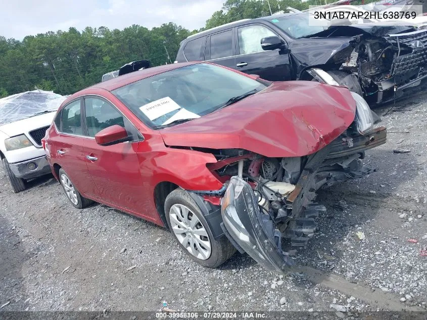 3N1AB7AP2HL638769 2017 Nissan Sentra S/Sl/Sr/Sv