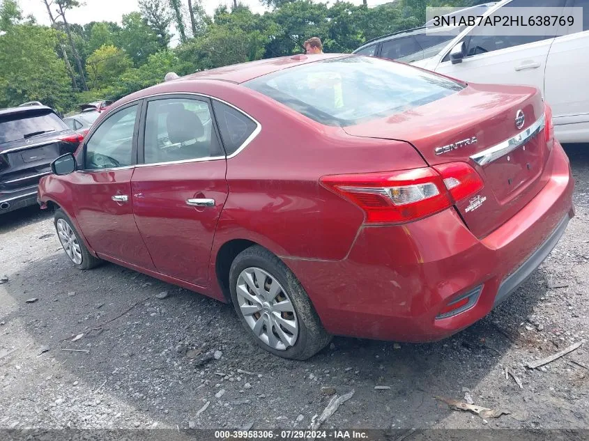 2017 Nissan Sentra S/Sl/Sr/Sv VIN: 3N1AB7AP2HL638769 Lot: 39958306