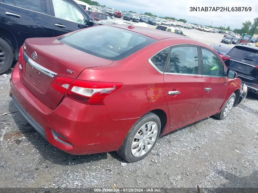 3N1AB7AP2HL638769 2017 Nissan Sentra S/Sl/Sr/Sv