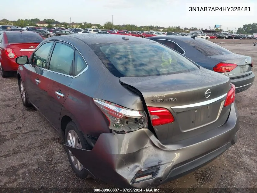 2017 Nissan Sentra Sv VIN: 3N1AB7AP4HY328481 Lot: 39960837