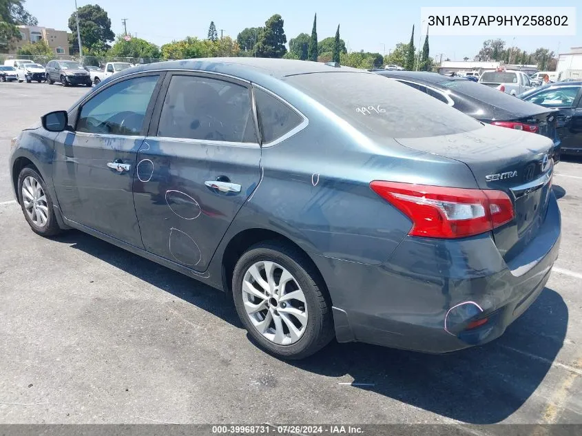 2017 Nissan Sentra Sv VIN: 3N1AB7AP9HY258802 Lot: 39968731