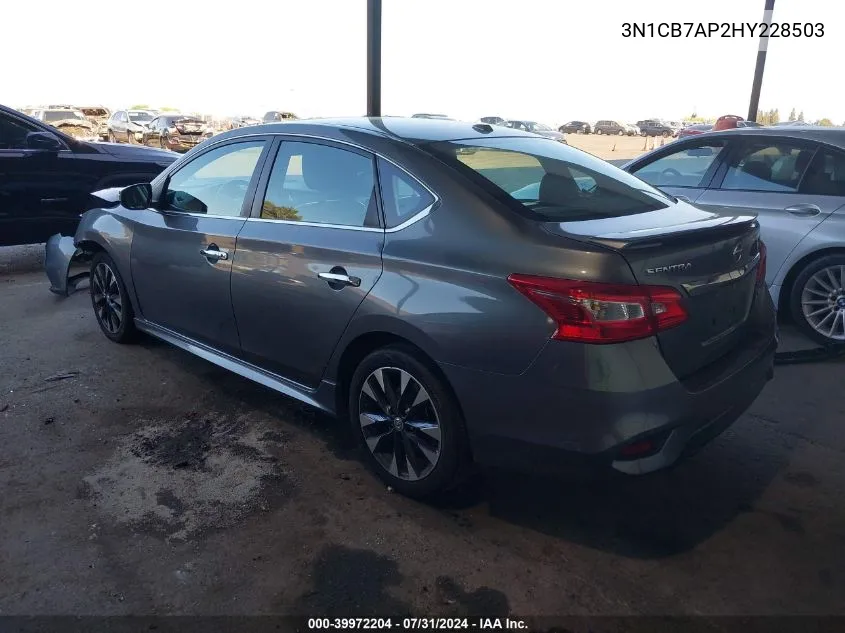 2017 Nissan Sentra Sr Turbo VIN: 3N1CB7AP2HY228503 Lot: 39972204