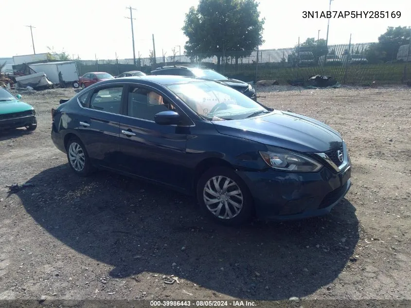 2017 Nissan Sentra Sv VIN: 3N1AB7AP5HY285169 Lot: 39986443