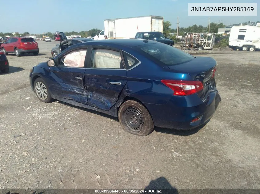 3N1AB7AP5HY285169 2017 Nissan Sentra Sv