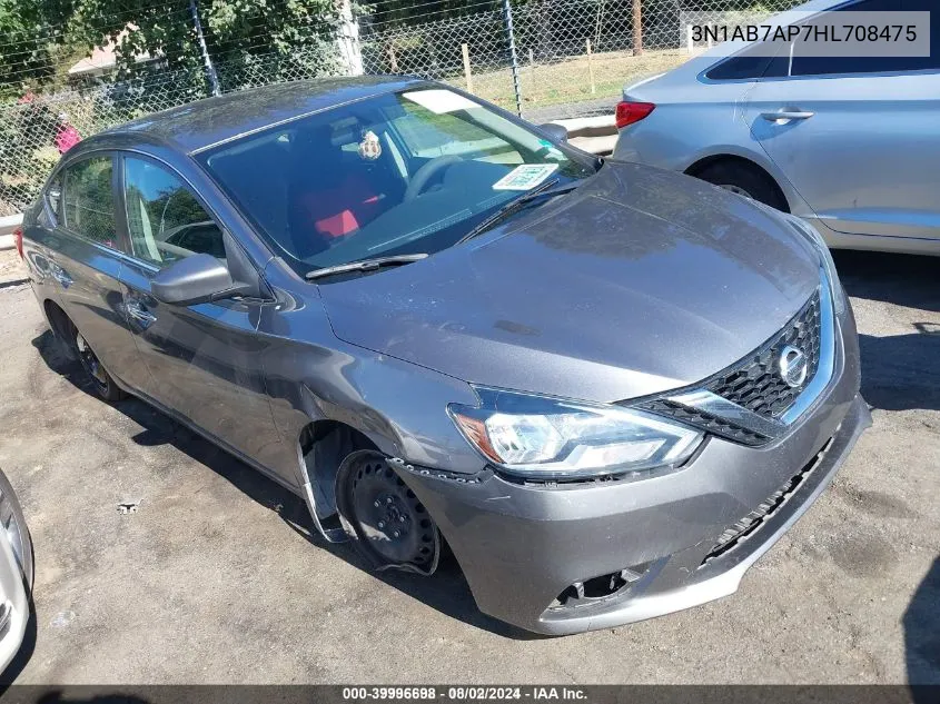 2017 Nissan Sentra Sv VIN: 3N1AB7AP7HL708475 Lot: 39996698