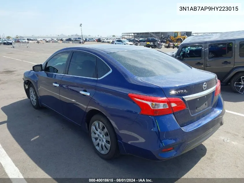 2017 Nissan Sentra S VIN: 3N1AB7AP9HY223015 Lot: 40018615