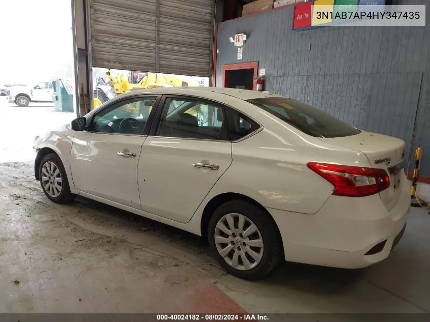 2017 Nissan Sentra Sv VIN: 3N1AB7AP4HY347435 Lot: 40024182