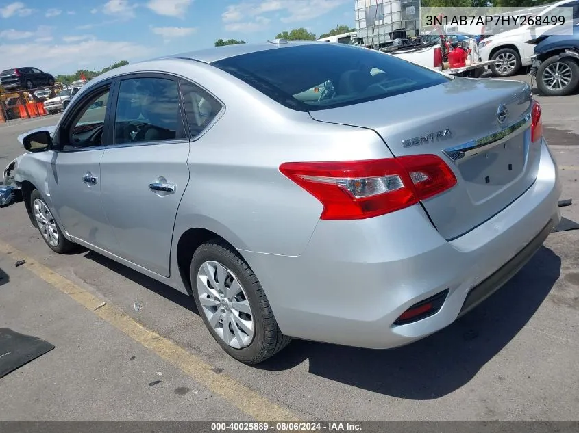 2017 Nissan Sentra Sv VIN: 3N1AB7AP7HY268499 Lot: 40025889