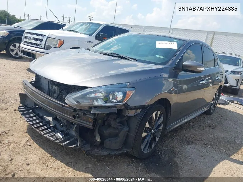 2017 Nissan Sentra Sr VIN: 3N1AB7APXHY224335 Lot: 40026344