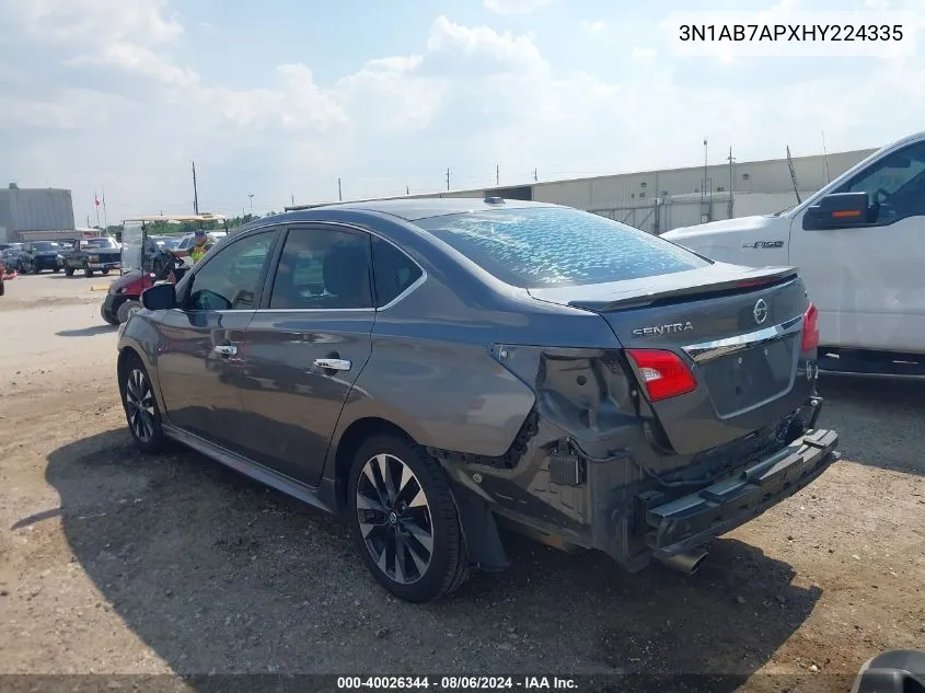 2017 Nissan Sentra Sr VIN: 3N1AB7APXHY224335 Lot: 40026344