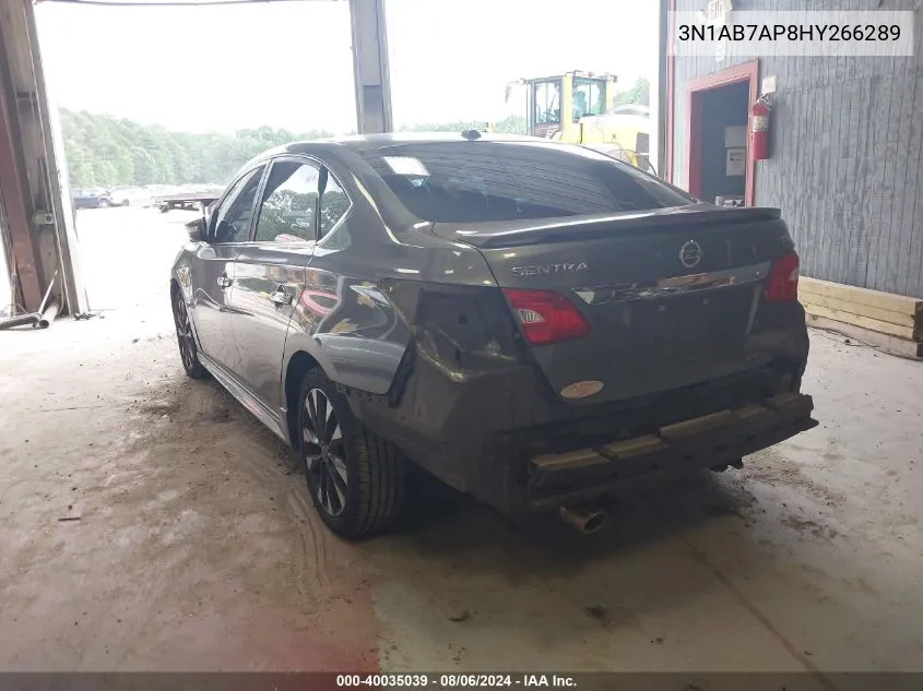 2017 Nissan Sentra Sr VIN: 3N1AB7AP8HY266289 Lot: 40035039