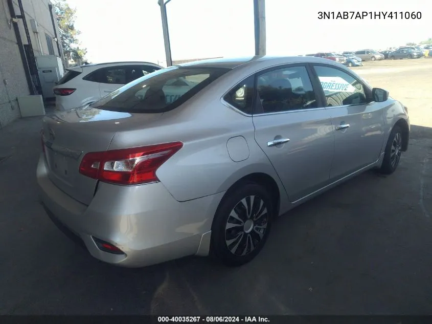 2017 Nissan Sentra S/Sl/Sr/Sv VIN: 3N1AB7AP1HY411060 Lot: 40035267