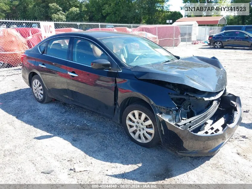 2017 Nissan Sentra Sv VIN: 3N1AB7AP4HY341523 Lot: 40044848