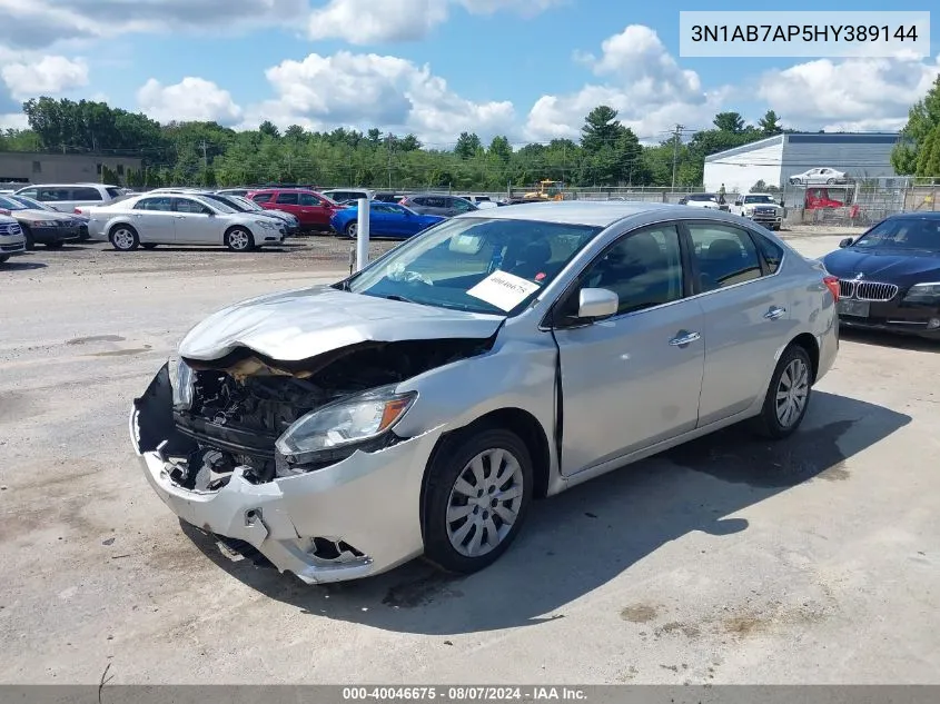 2017 Nissan Sentra Sv VIN: 3N1AB7AP5HY389144 Lot: 40046675