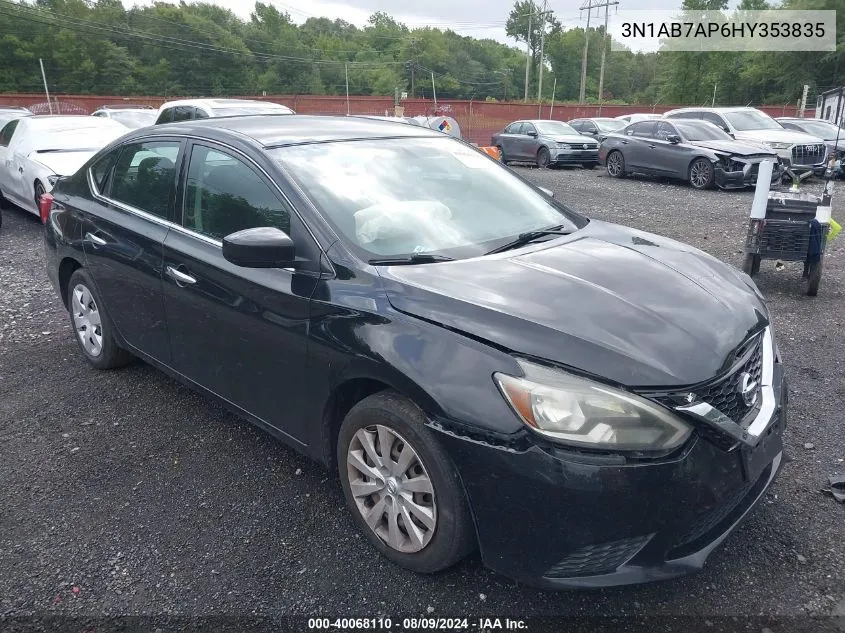 2017 Nissan Sentra Sv VIN: 3N1AB7AP6HY353835 Lot: 40068110