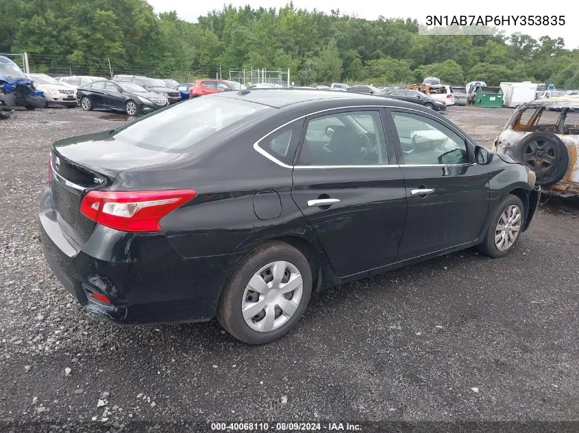 2017 Nissan Sentra Sv VIN: 3N1AB7AP6HY353835 Lot: 40068110