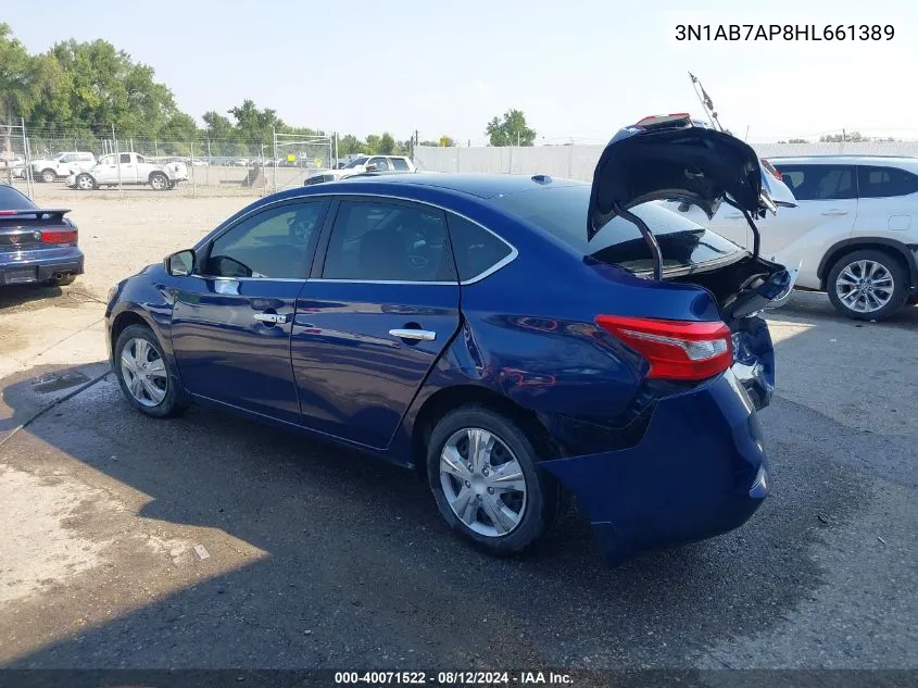 2017 Nissan Sentra Sv VIN: 3N1AB7AP8HL661389 Lot: 40071522