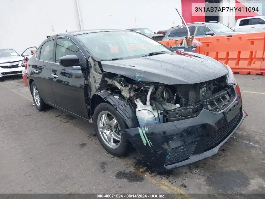 2017 Nissan Sentra Sv VIN: 3N1AB7AP7HY411094 Lot: 40071524