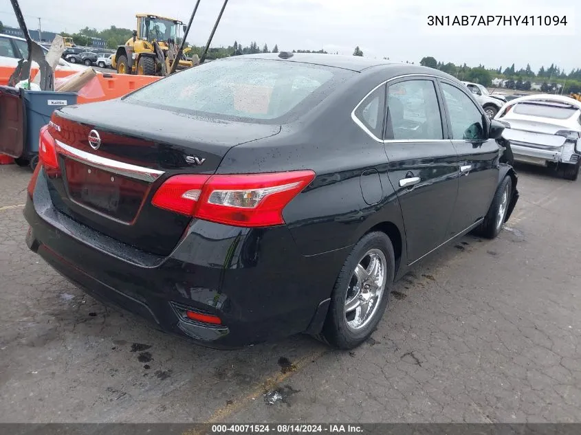 2017 Nissan Sentra Sv VIN: 3N1AB7AP7HY411094 Lot: 40071524