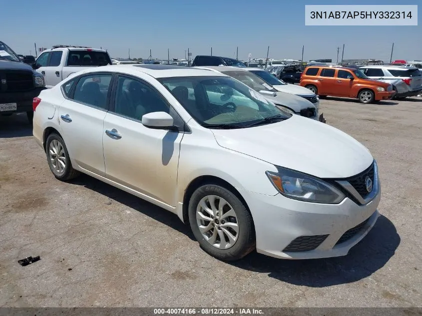 2017 Nissan Sentra Sv VIN: 3N1AB7AP5HY332314 Lot: 40074166