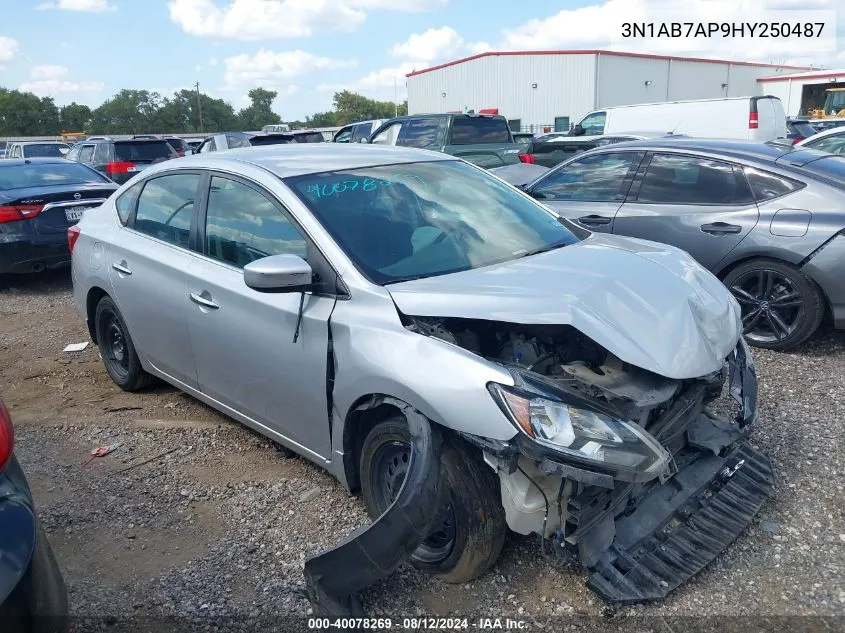 2017 Nissan Sentra Sv VIN: 3N1AB7AP9HY250487 Lot: 40078269