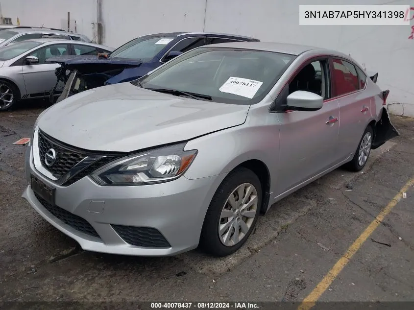 2017 Nissan Sentra Sv VIN: 3N1AB7AP5HY341398 Lot: 40078437